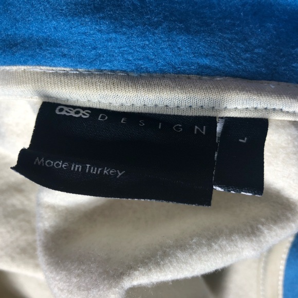 NWT ASOS Actual Oversized Zip-Up Track Jacket Polar Fleece Color Block - Size L - Picture 3 of 4